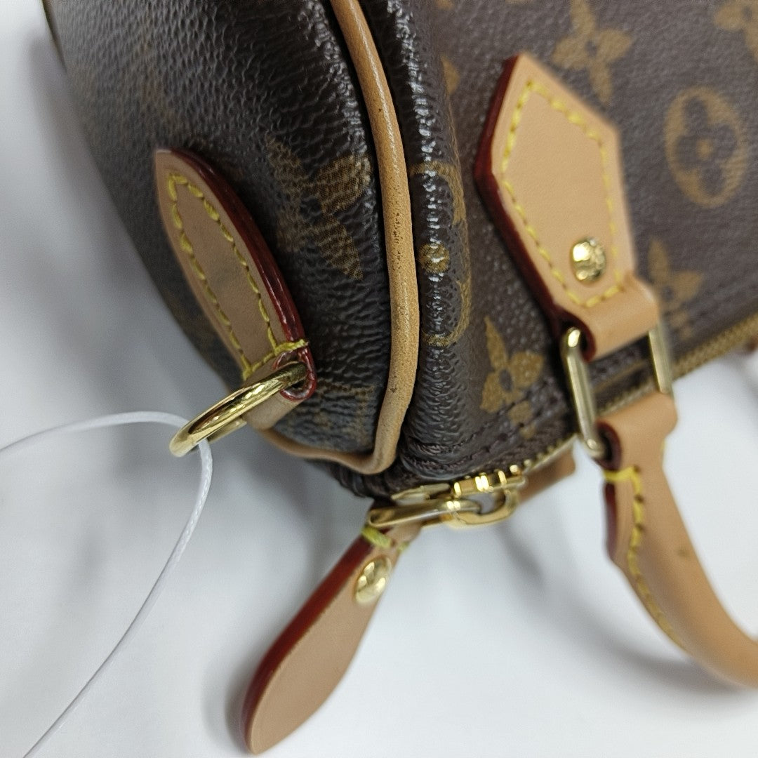 SPEEDY Nano Monogram Coated Canvas Brown
