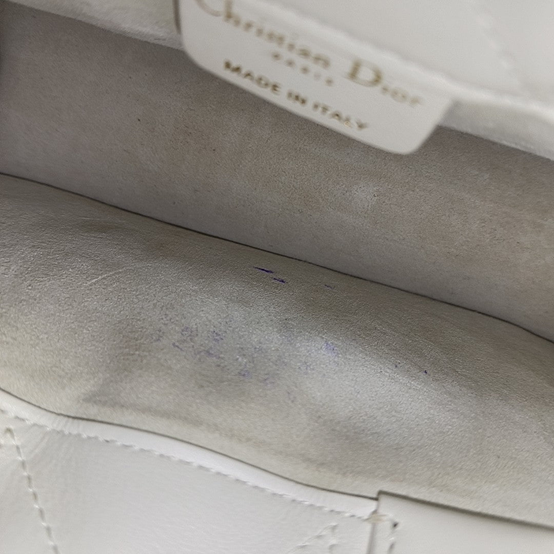 Book Tote Mini Cannage Calfskin White