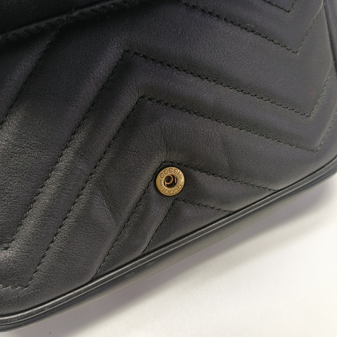 GG Marmont Mini Quilted Calfskin Black
