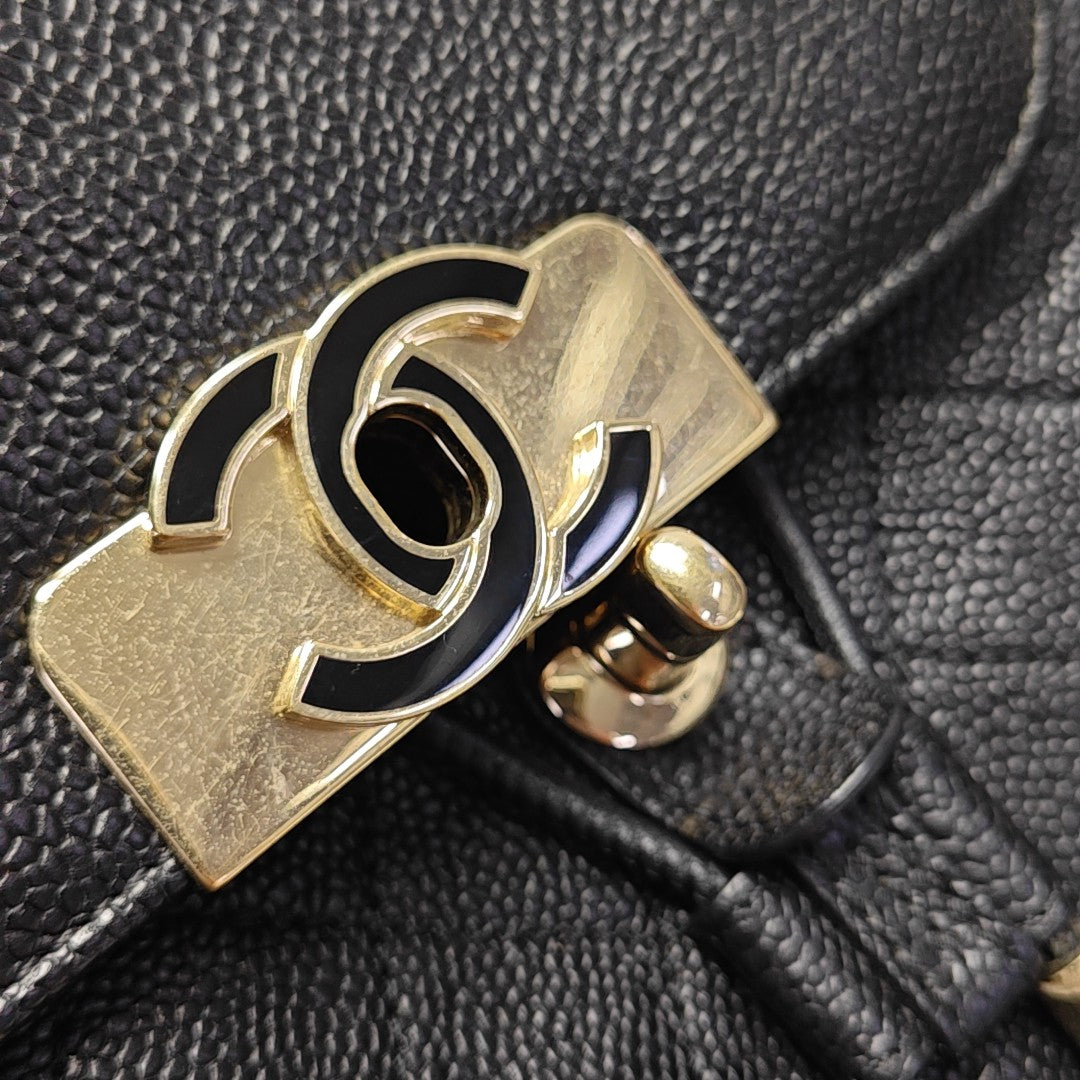 Quilted Grained Calfskin Black