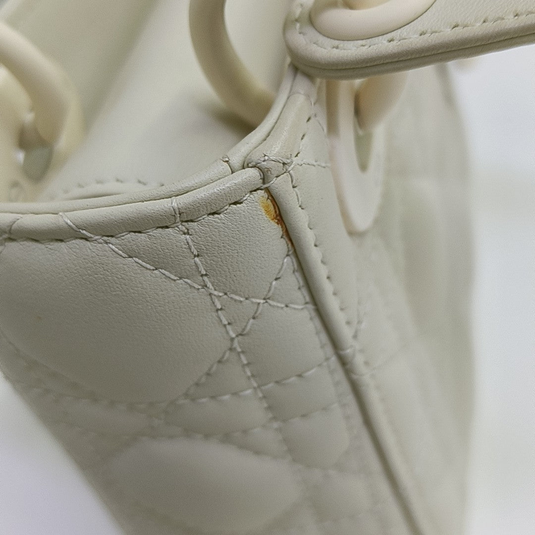 Lady Dior Mini Cannage Lambskin White