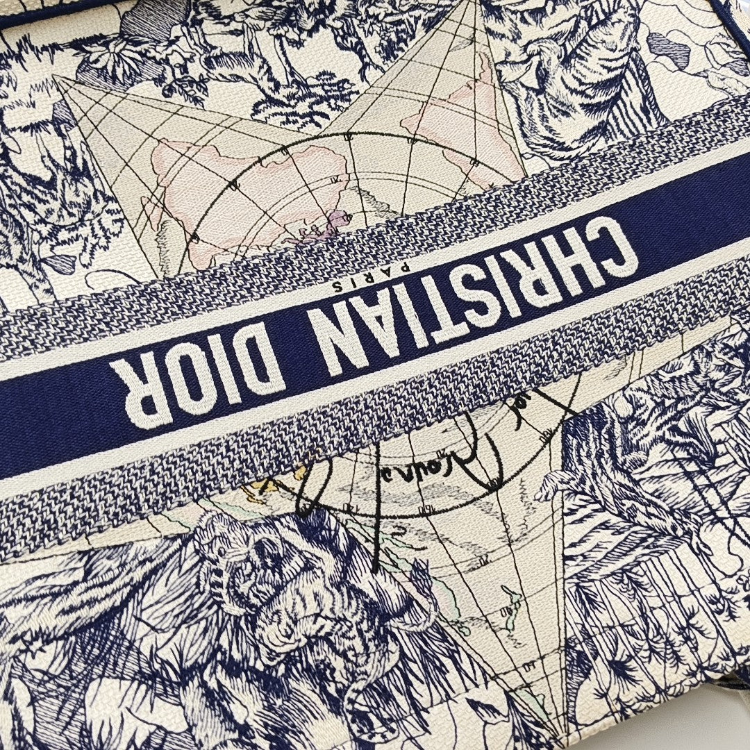 Book Tote Large Canvas Blue