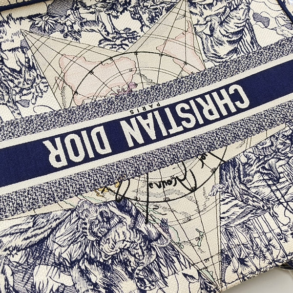 Book Tote Large Canvas Blue