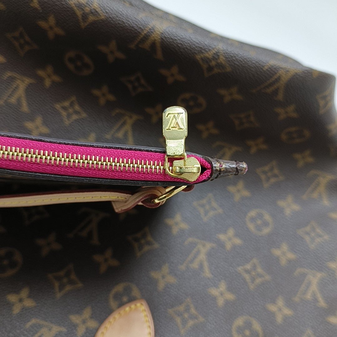 NEVERFULL MM Monogram Coated Canvas Brown