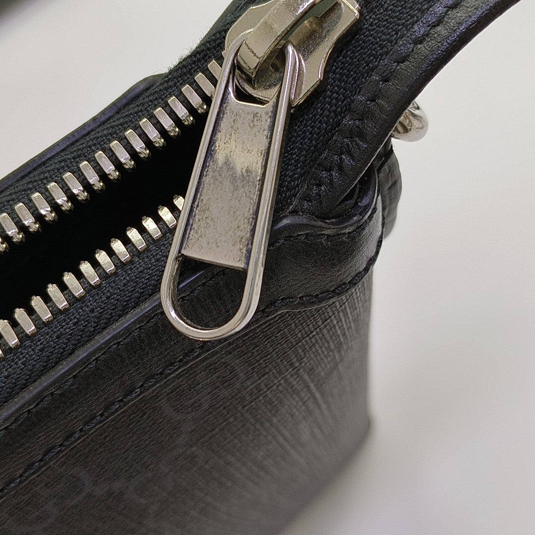 Monogram Coated Canvas Shoulder Bag Black