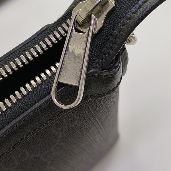 Monogram Coated Canvas Shoulder Bag Black