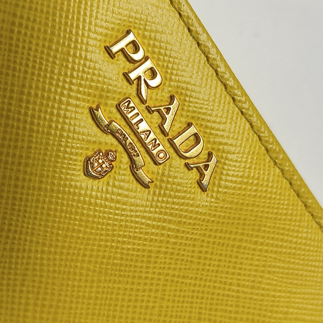 Saffiano Calfskin Wallet Yellow