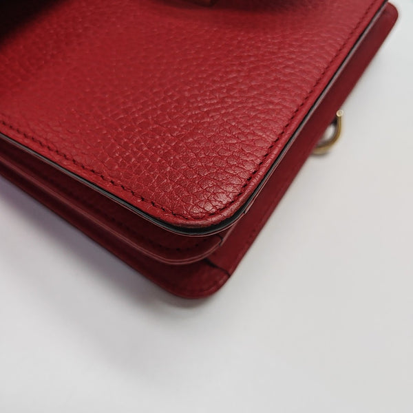 Interlocking G Small Calfskin Red