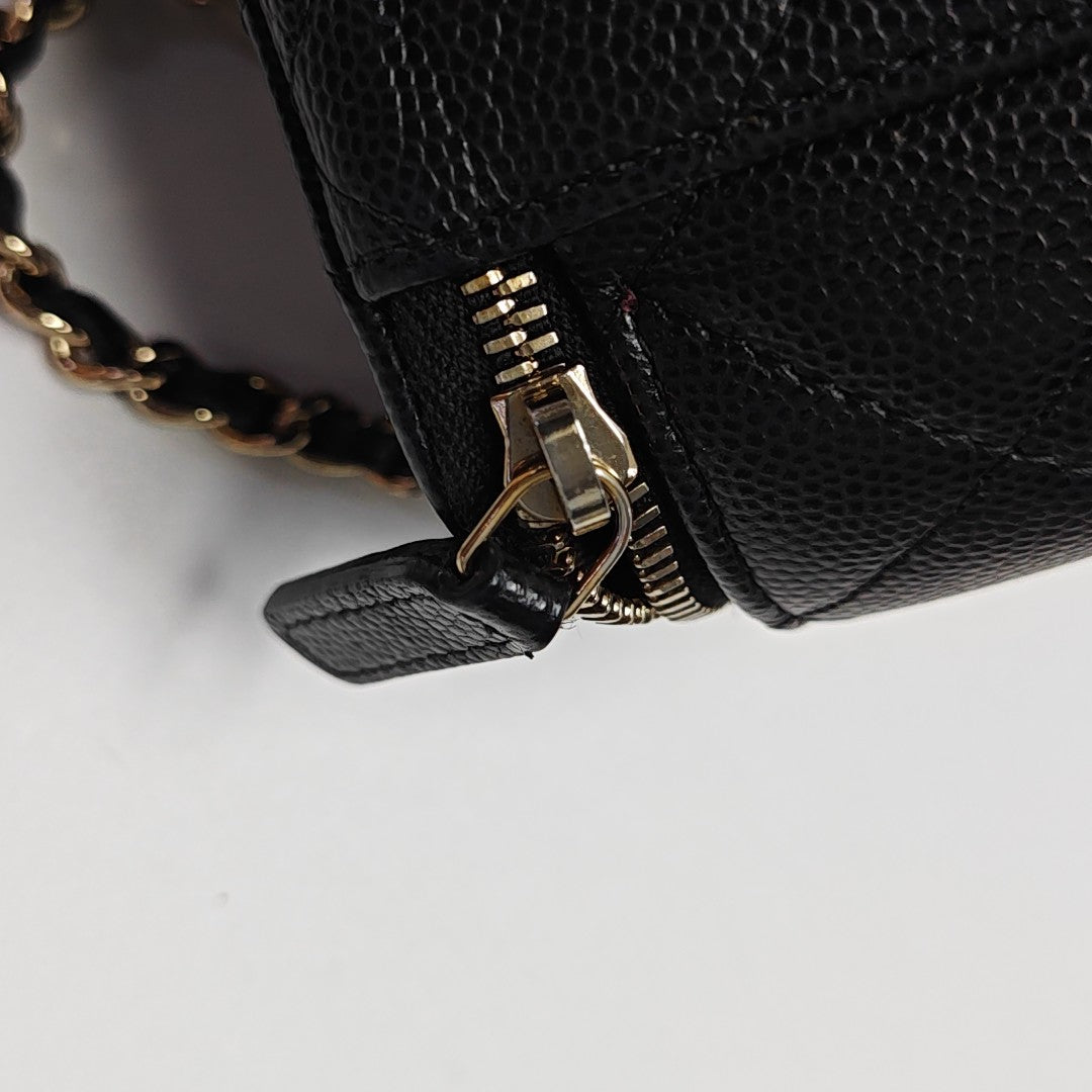 VANITY CASE Mini Quilted Grained Calfskin Black