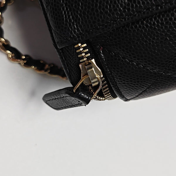 VANITY CASE Mini Quilted Grained Calfskin Black