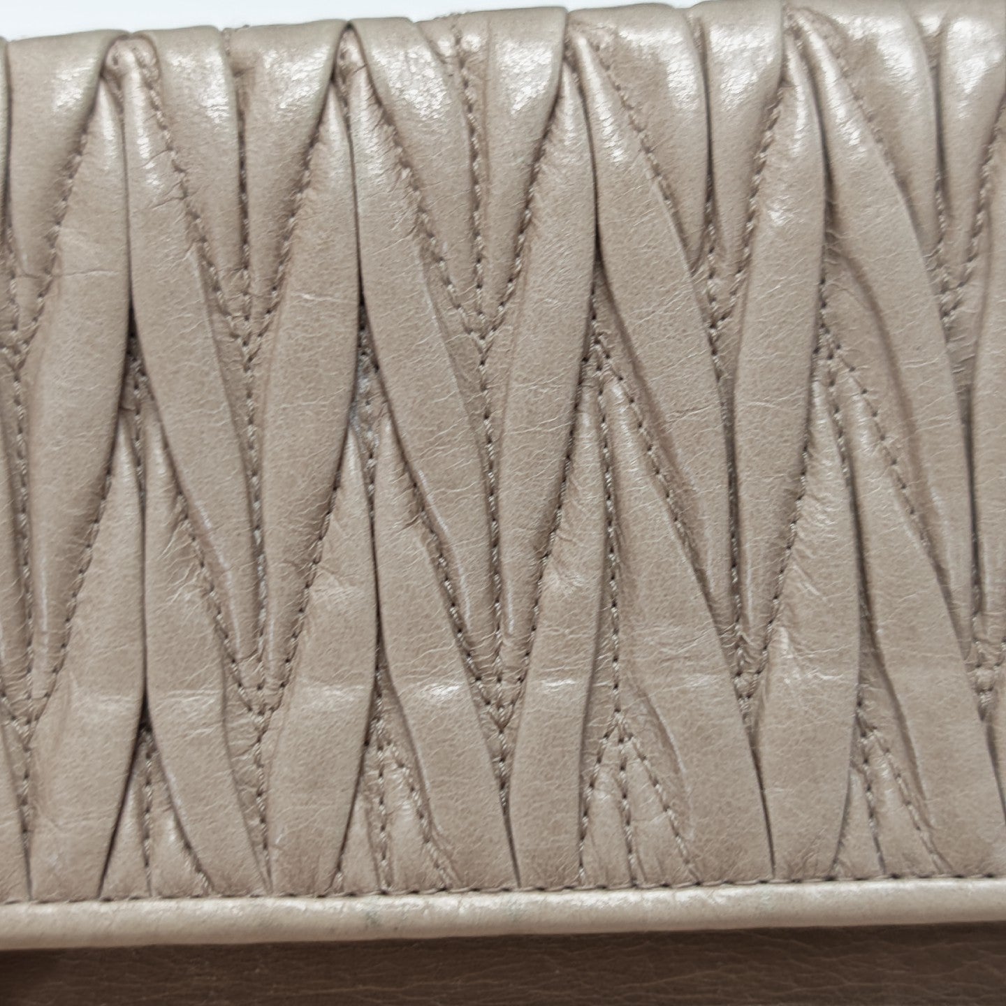 Quilted Lambskin Wallet Beige