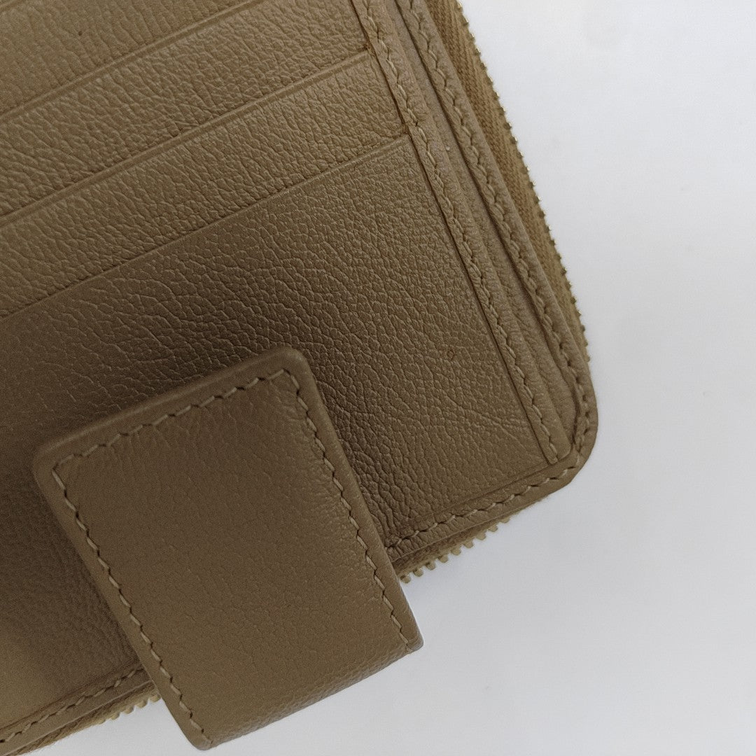 Quilted Calfskin Wallet Brown