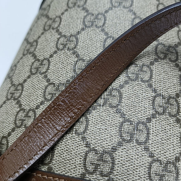Authenticated pre-owned  Horsebit 1955 Small Coated Canvas Beige - Bucket Bag at Looply