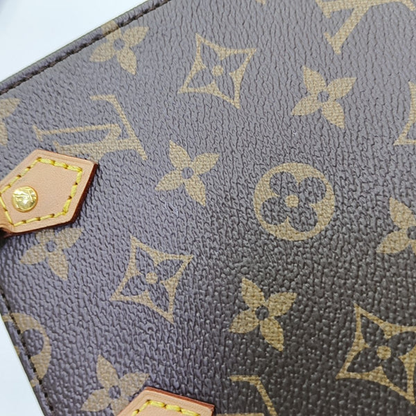 SAC PLAT Mini Monogram Coated Canvas Brown