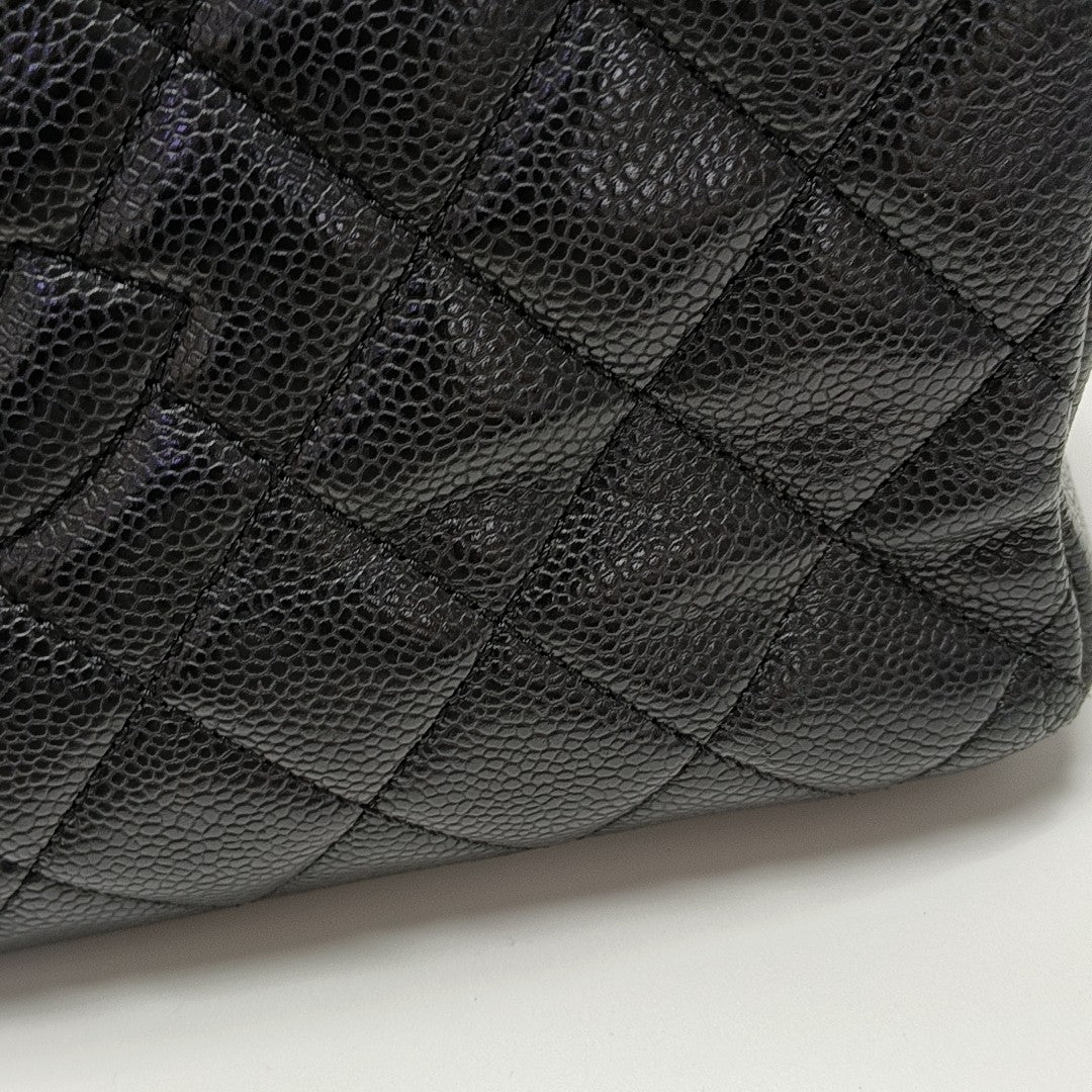 CHANEL GST Large Quilted Grained Calfskin Black