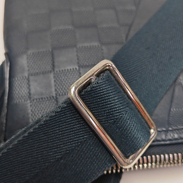 Damier Calfskin Crossbody Bag Blue