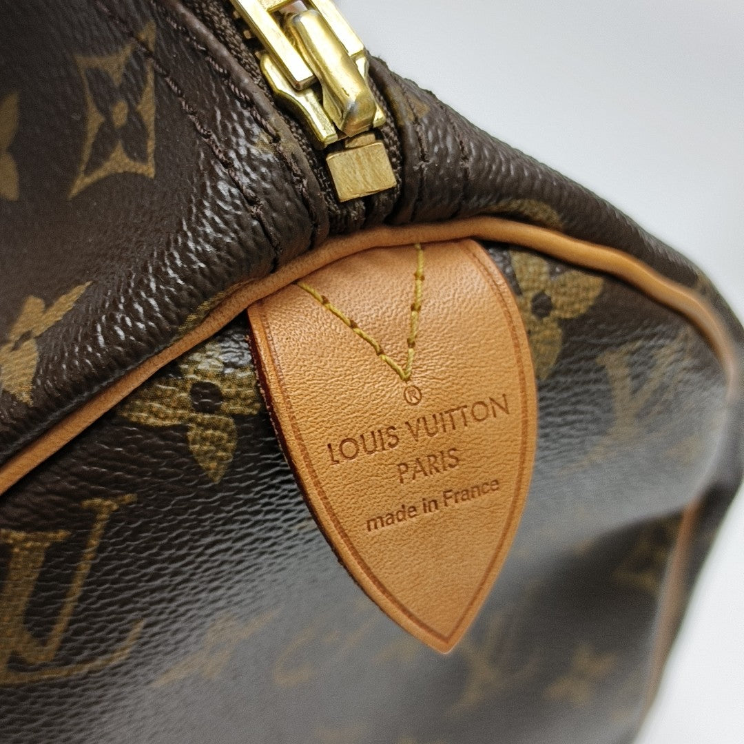 SPEEDY 30 Monogram Coated Canvas Brown