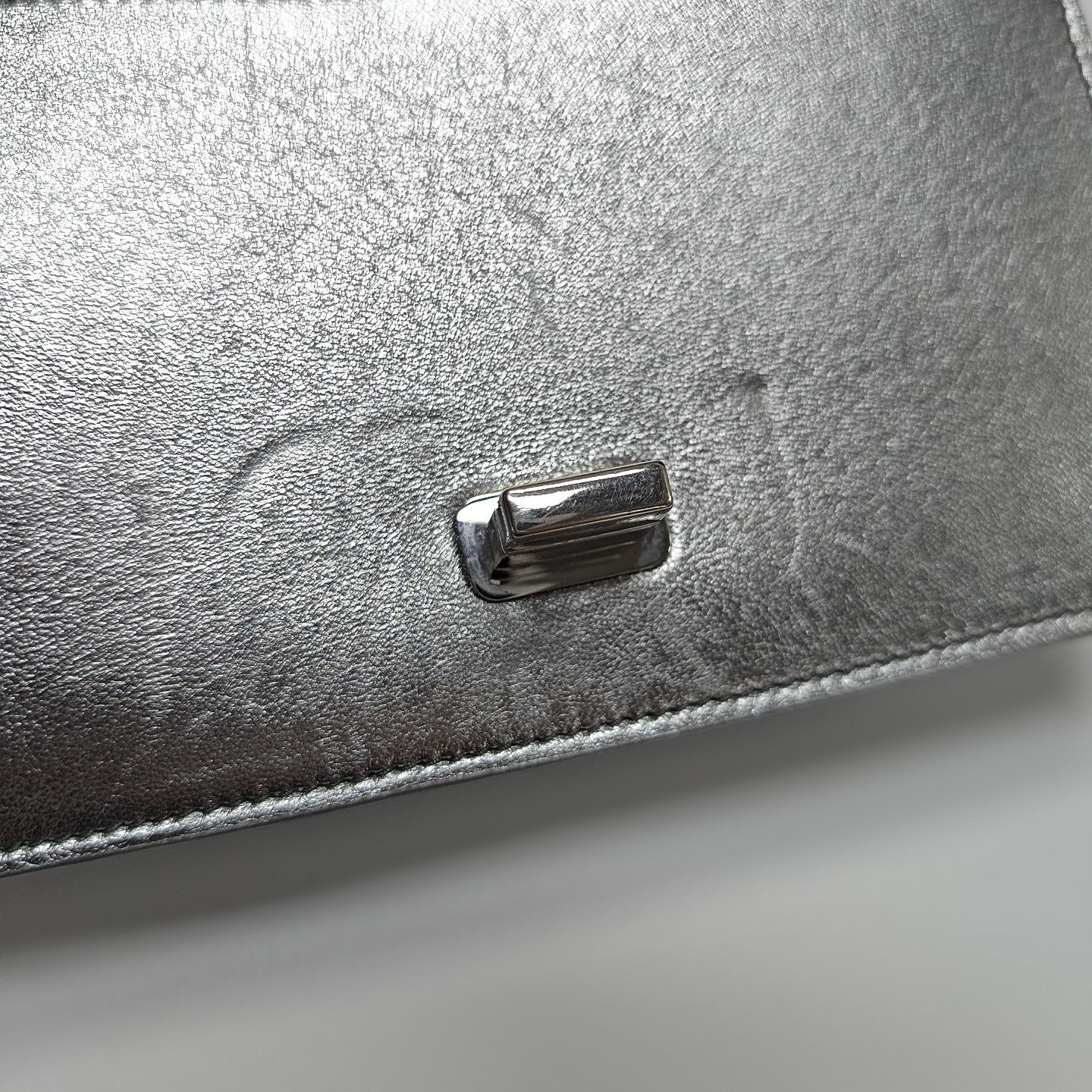 Quilted Lambskin Shoulder Bag Silver