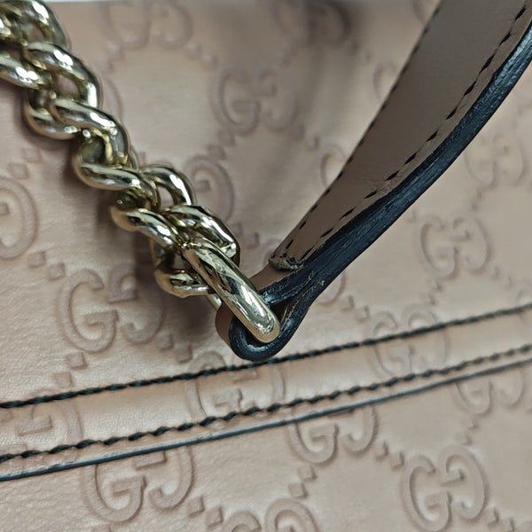 Emily Chain Monogram Calfskin Beige