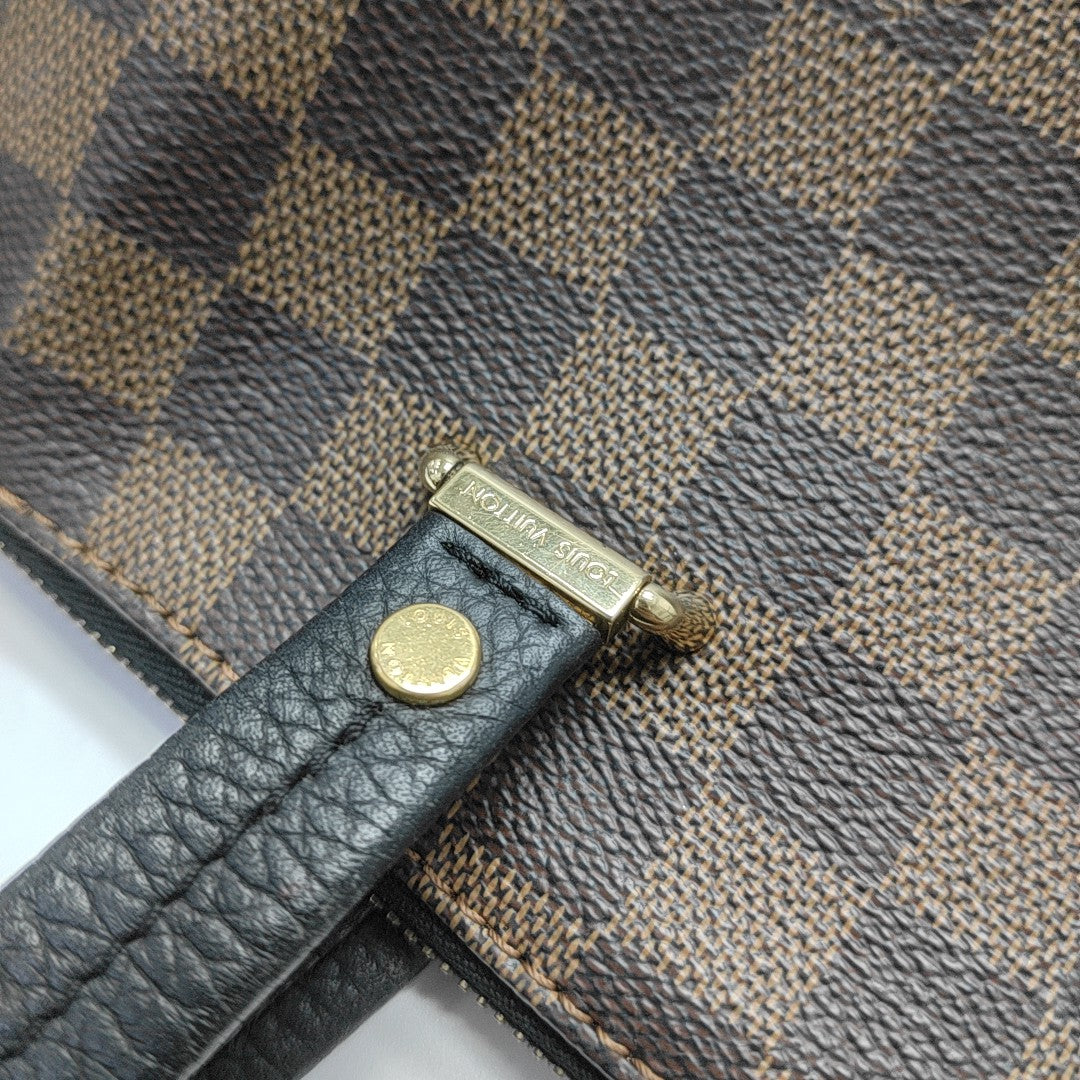 HYDE PARK Damier Ebene Coated Canvas Brown