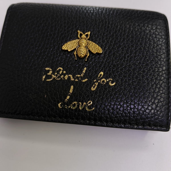 Animalier Calfskin Black Wallet
