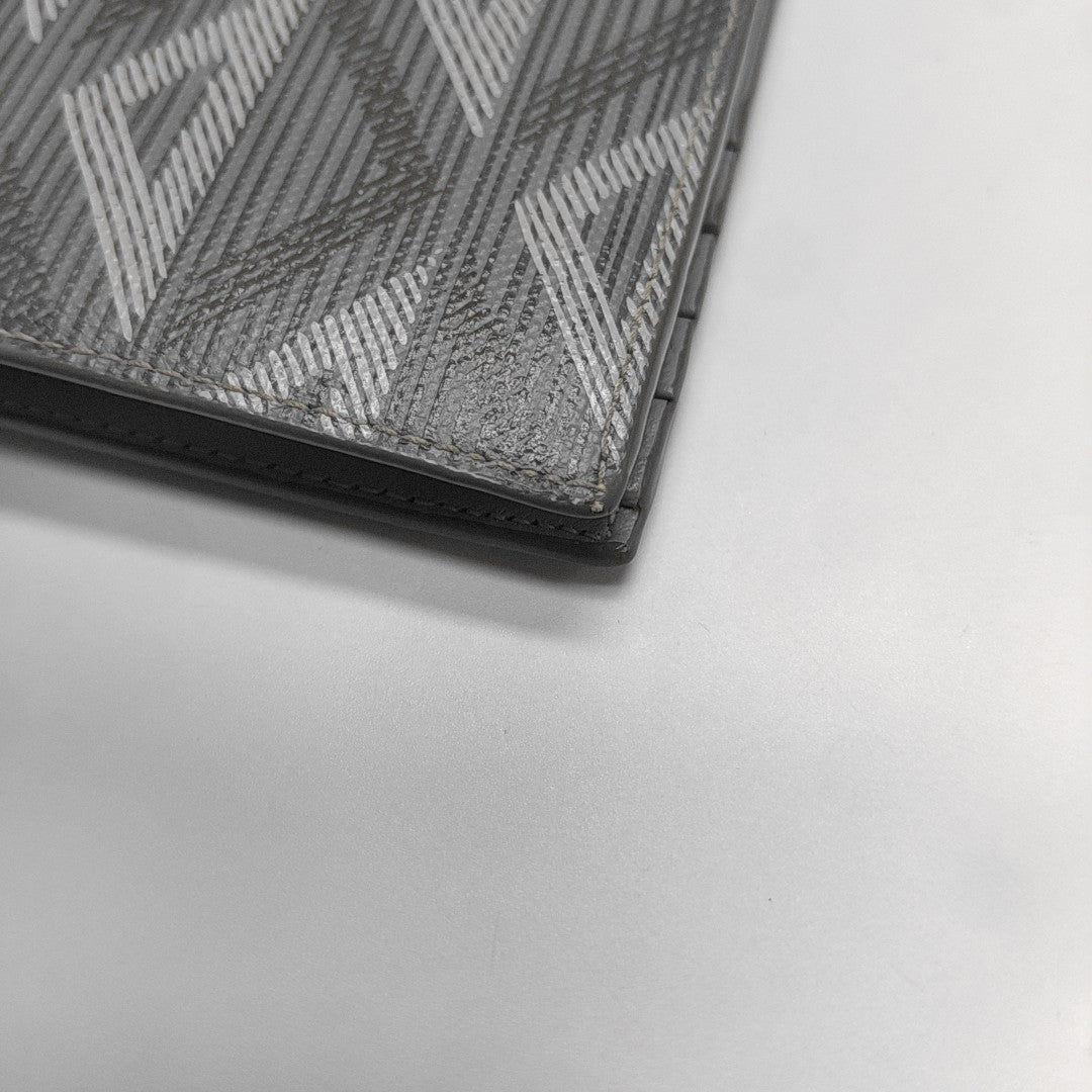 Coated Canvas Wallet Gray