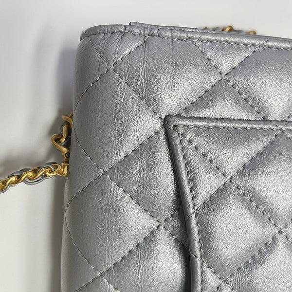 WOC Quilted Lambskin Gray