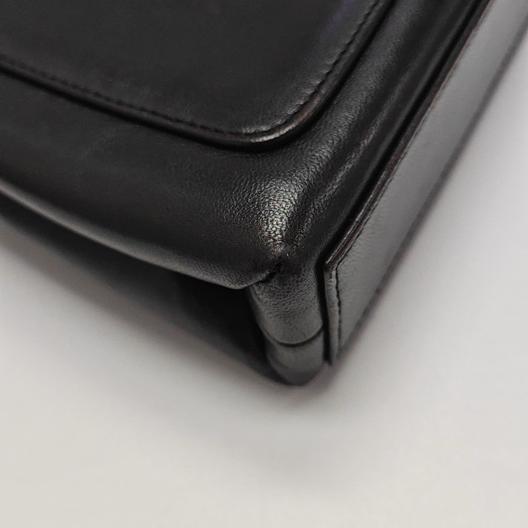 Lambskin Top Handle Bag Brown