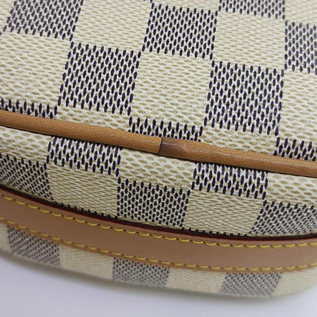 BOITE CHAPEAU PM Damier Azur Coated Canvas White