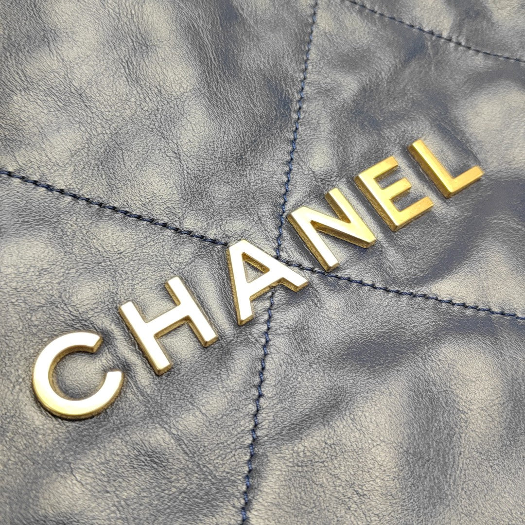 CHANEL 22 Small Quilted Calfskin Blue