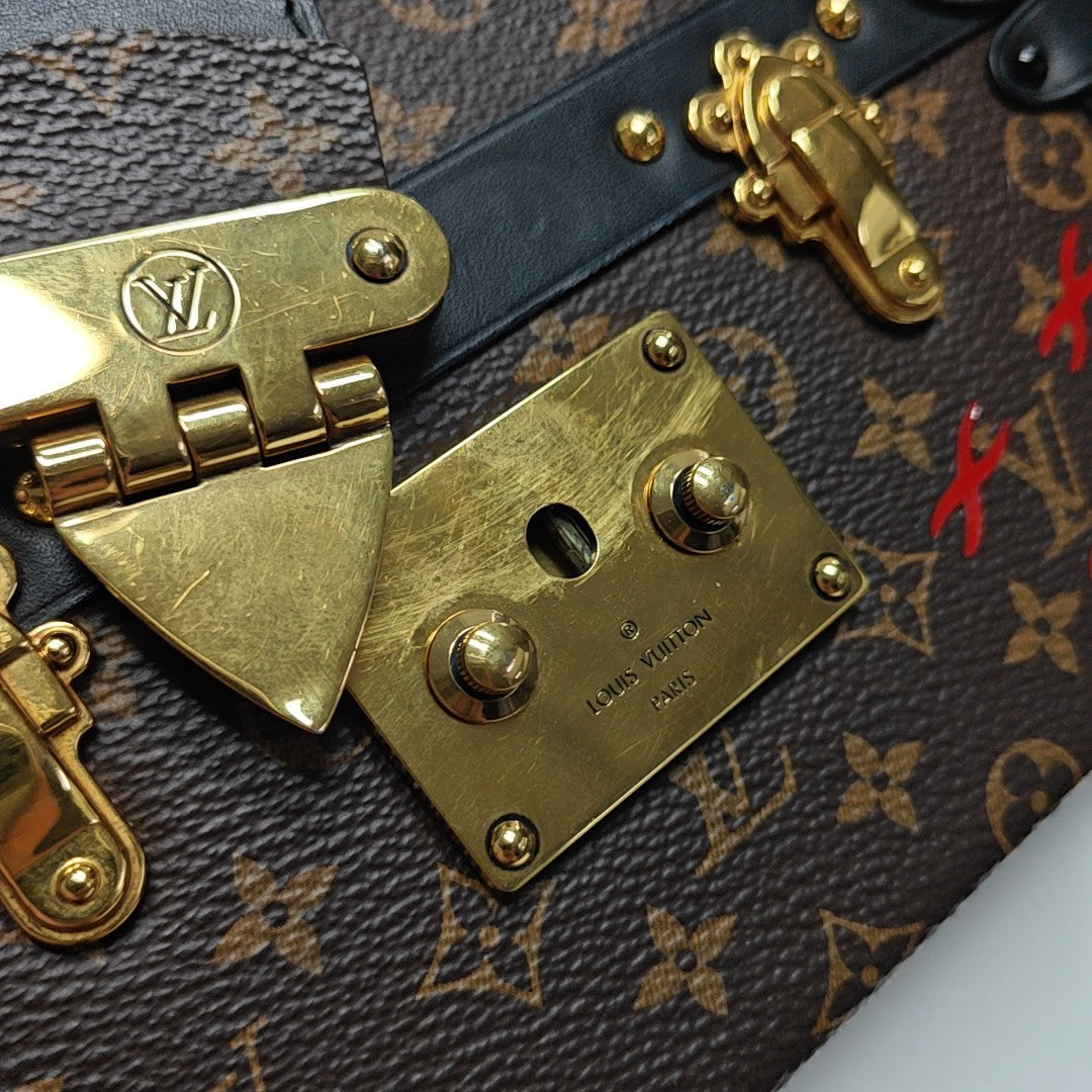 PETITE MALLE Monogram Coated Canvas Brown