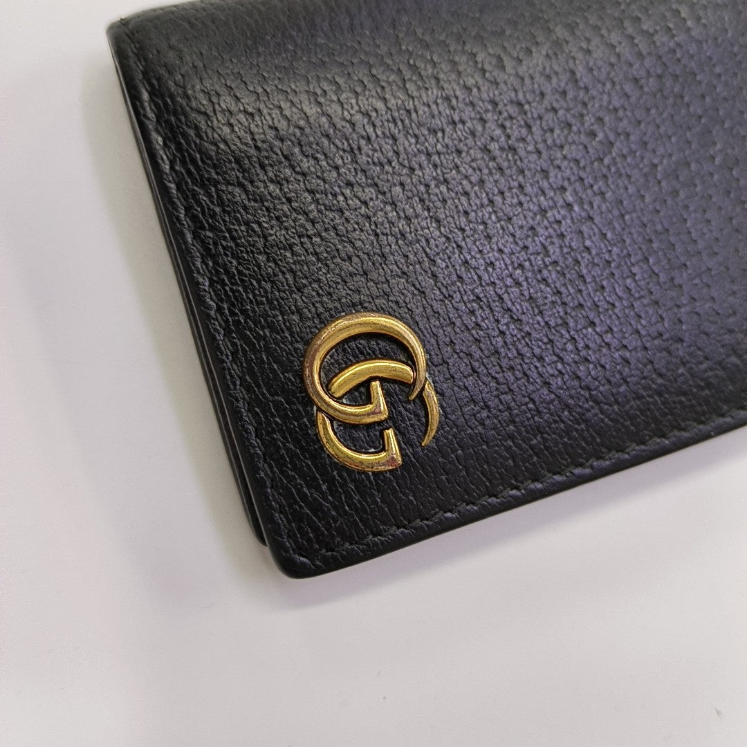GG Marmont Mini Calfskin Black Card Holder