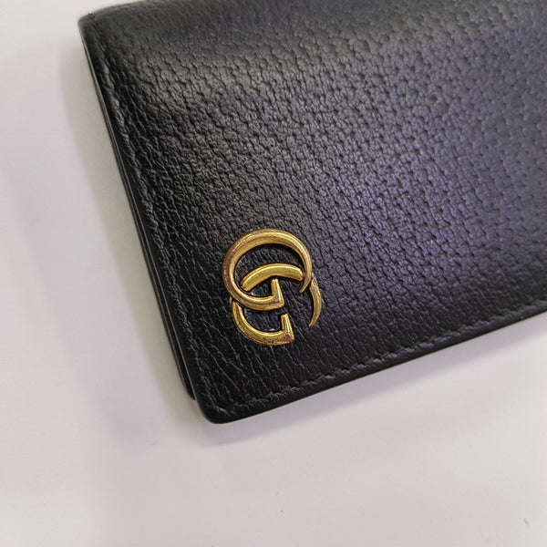 GG Marmont Mini Calfskin Black Card Holder