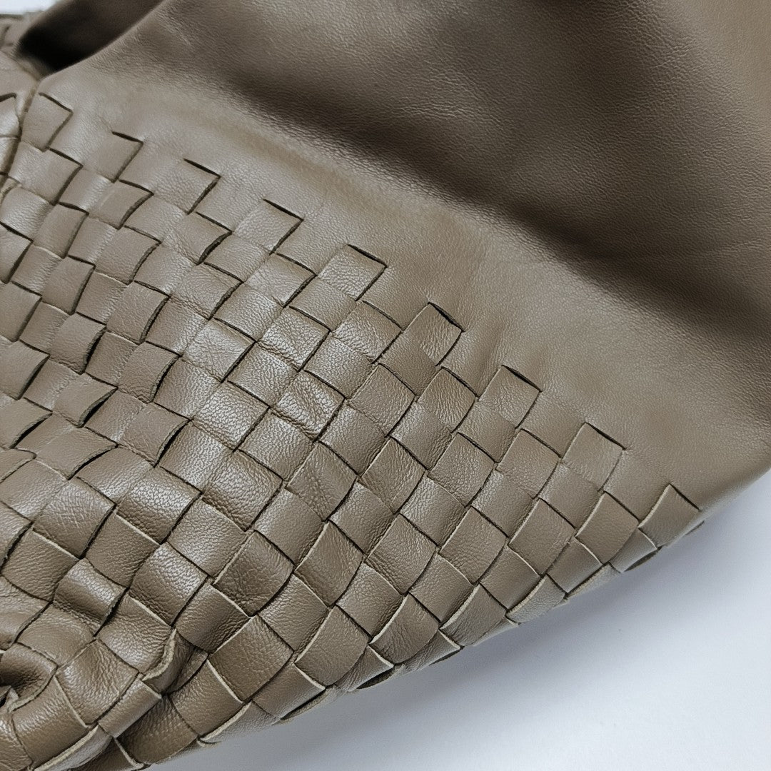 Lambskin Top Handle Bag Brown