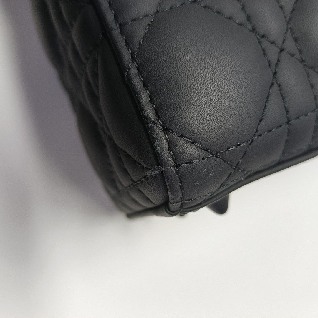 Lady Dior Mini Cannage Calfskin Black
