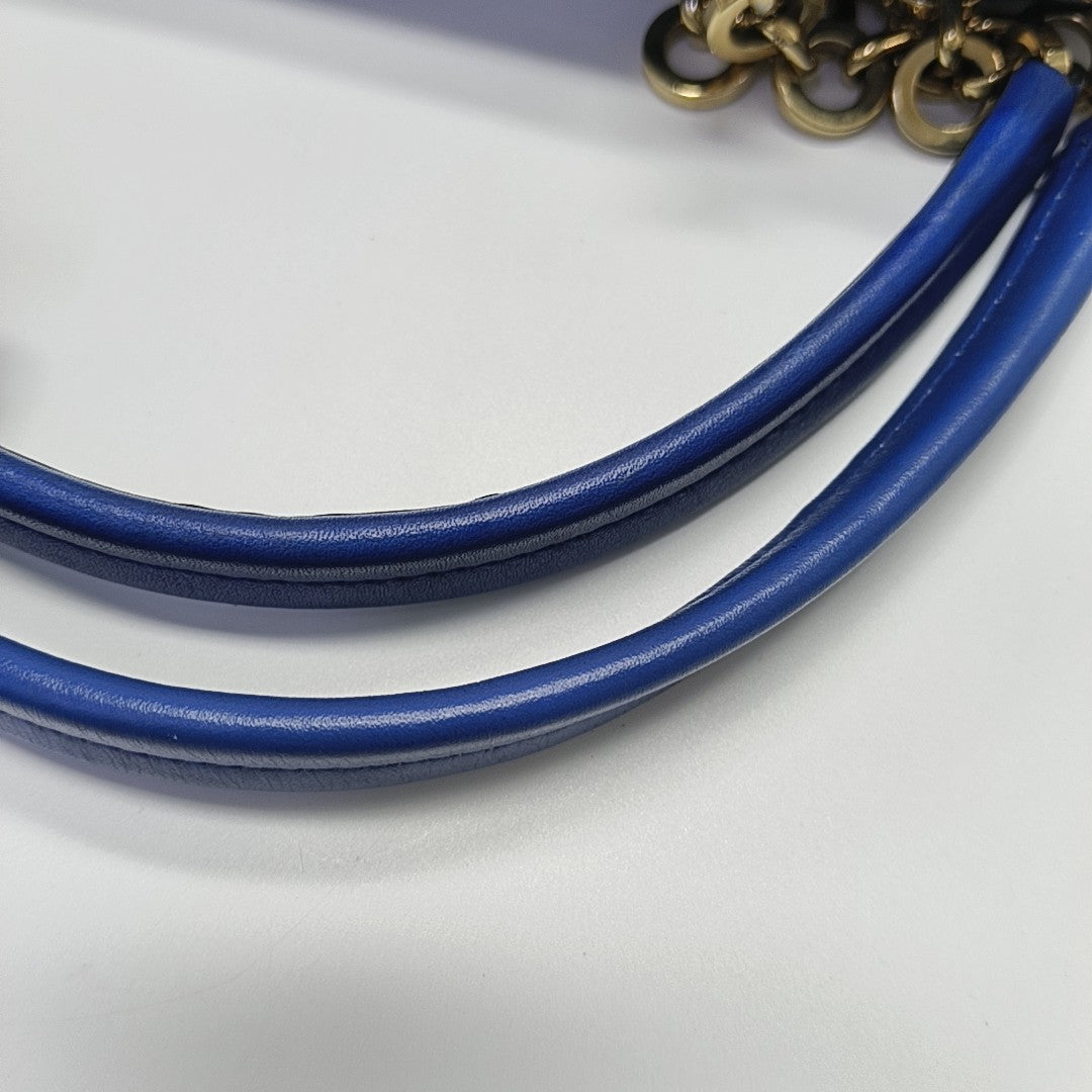 Calfskin Shoulder Bag Blue