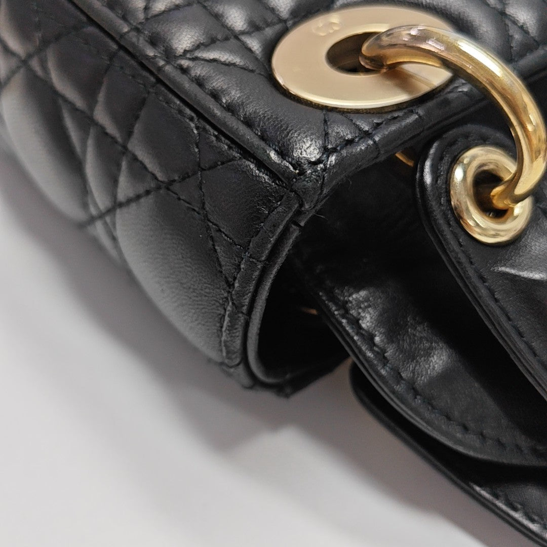 Lady Dior Mini Cannage Piel de cordero Negro