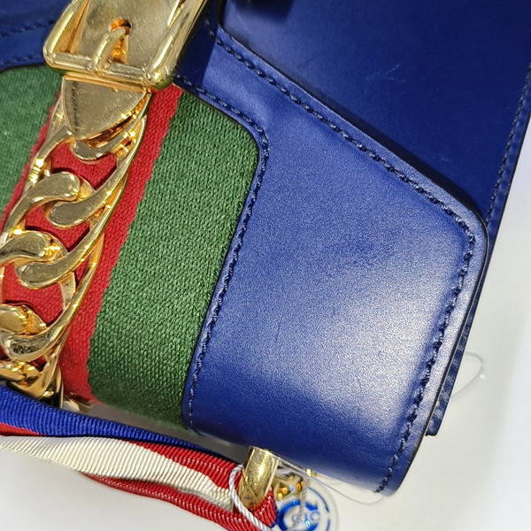 Authenticated pre-owned  Sylvie Mini Calfskin Blue - Shoulder Bag at Looply