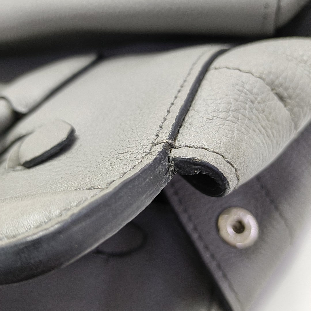 Leather Tote Bag Gray