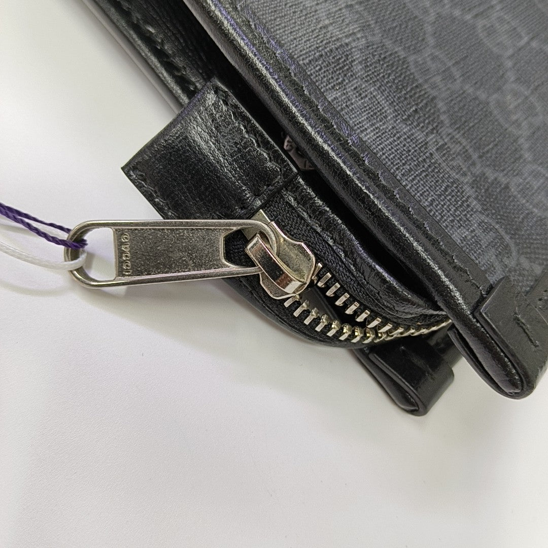 Coated Canvas Clutch Black