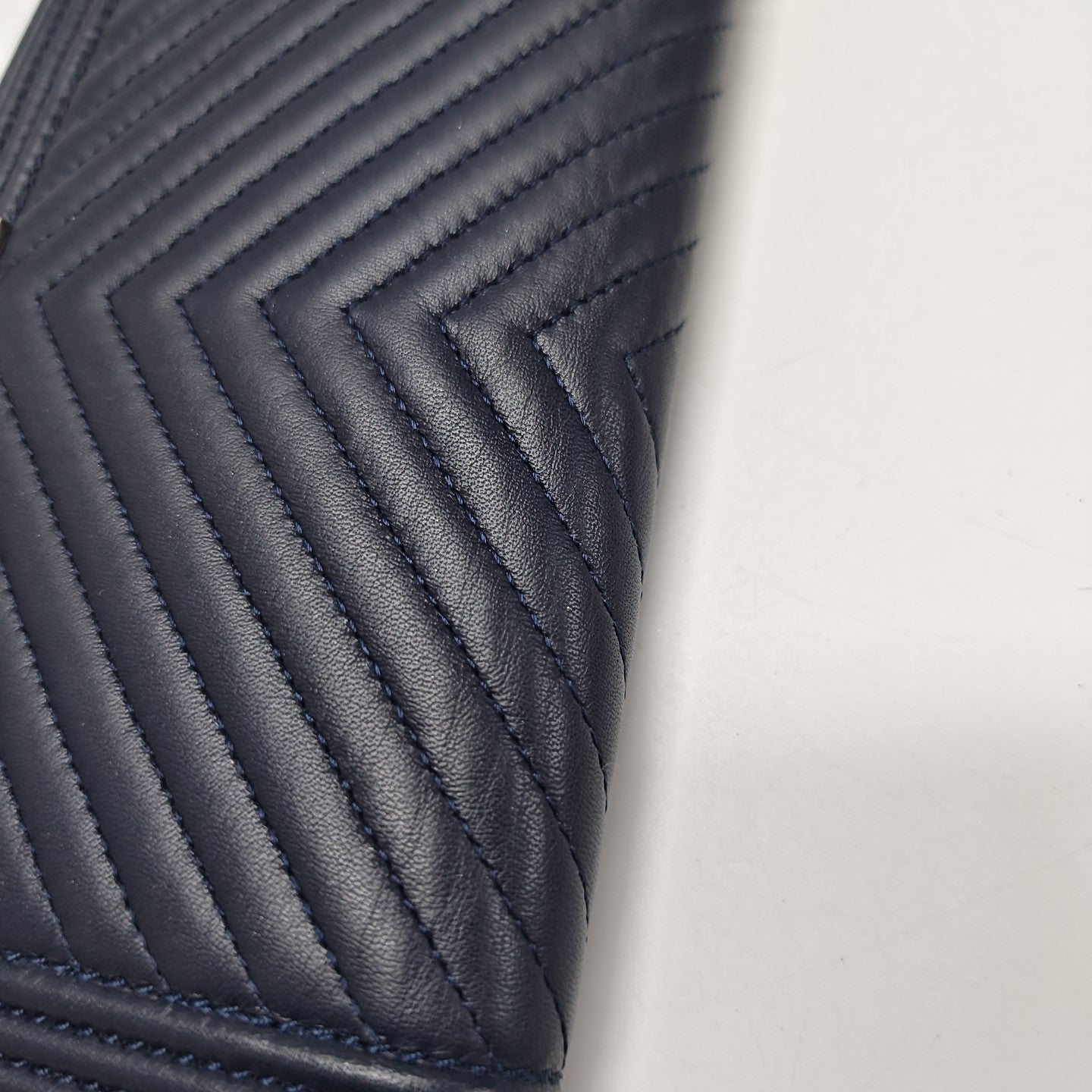BOY CHANEL Mini Chevron Lambskin Blue