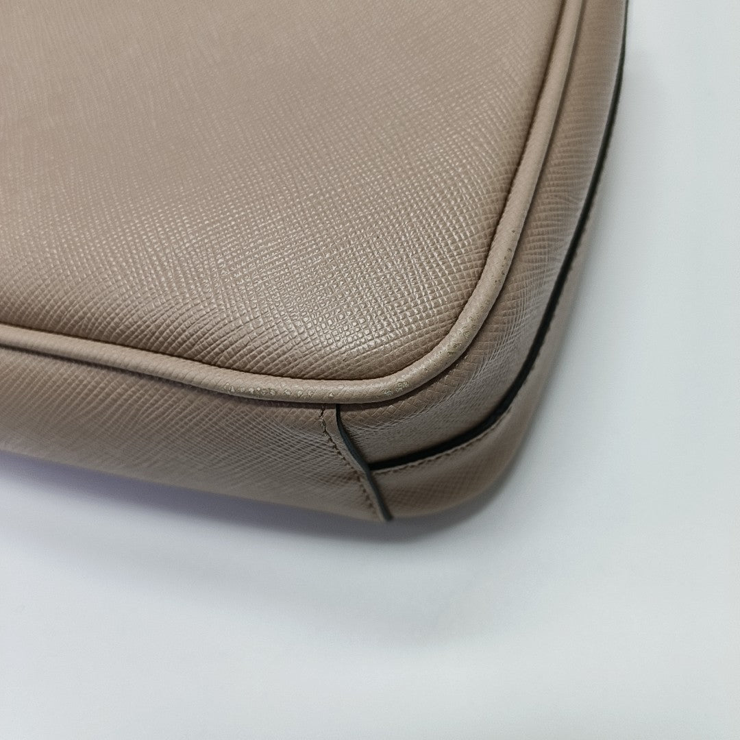 Saffiano Calfskin Shoulder Bag Brown