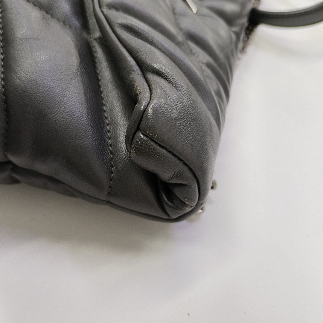LOULOU Small Quilted Lambskin Gray