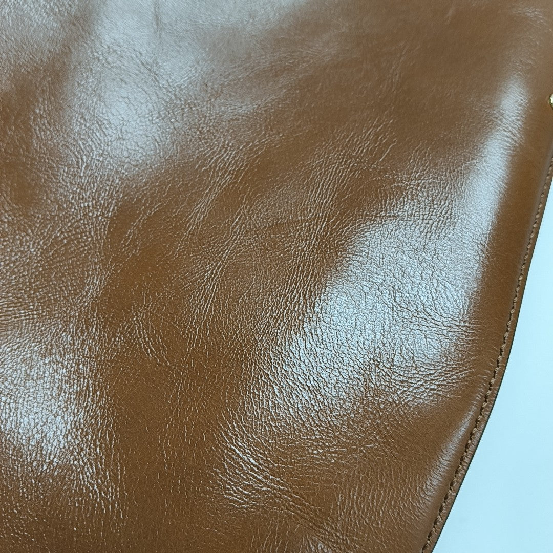 Calfskin Shoulder Bag Brown