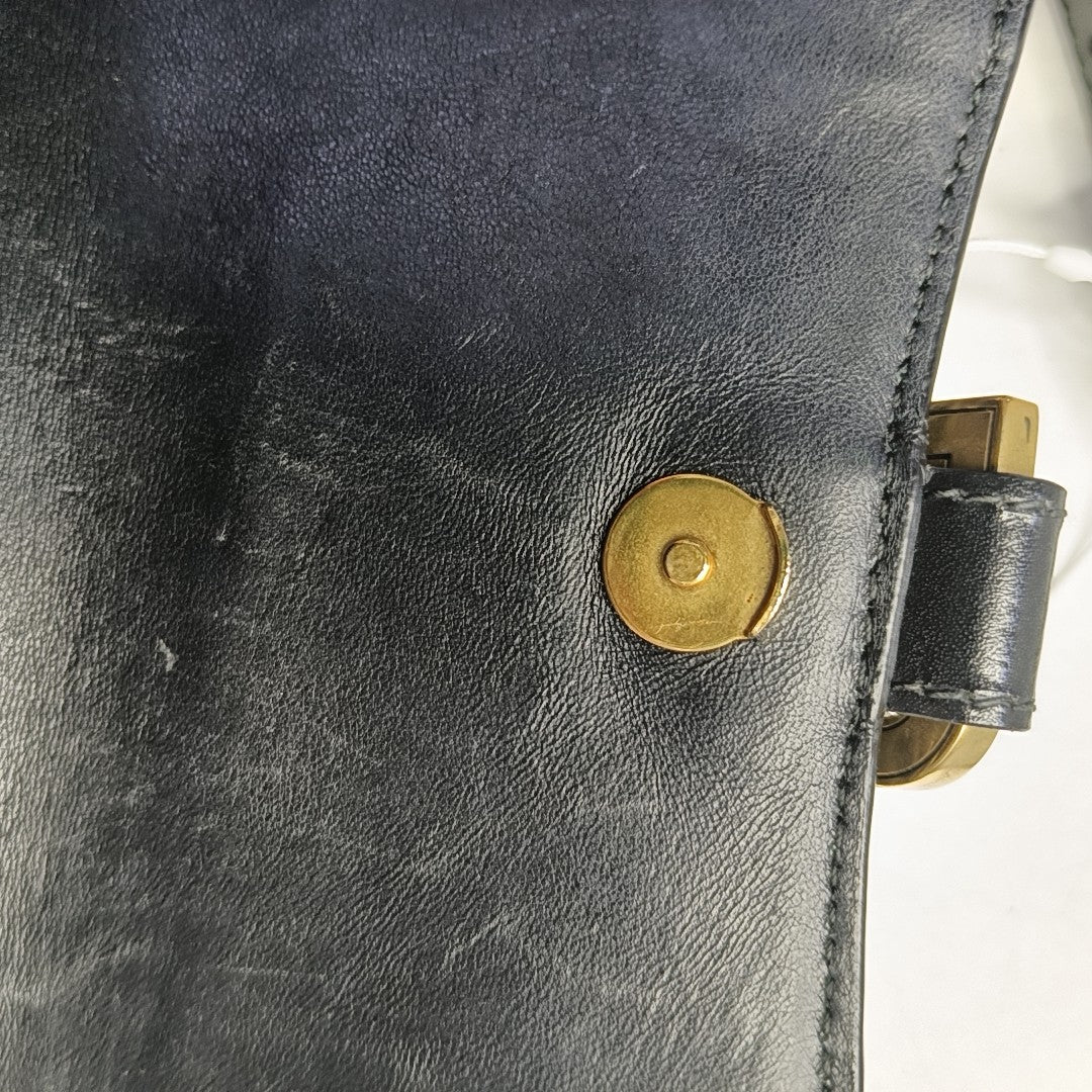 Hourglass Wallet On Chain Mini Calfskin Black
