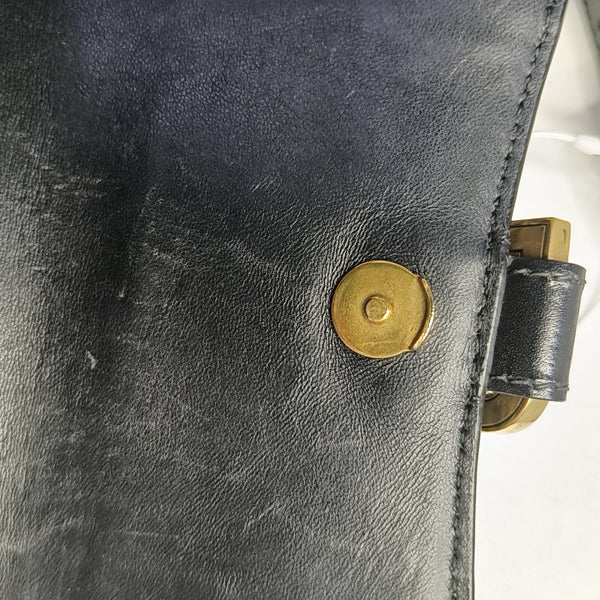 Hourglass Wallet On Chain Mini Calfskin Black