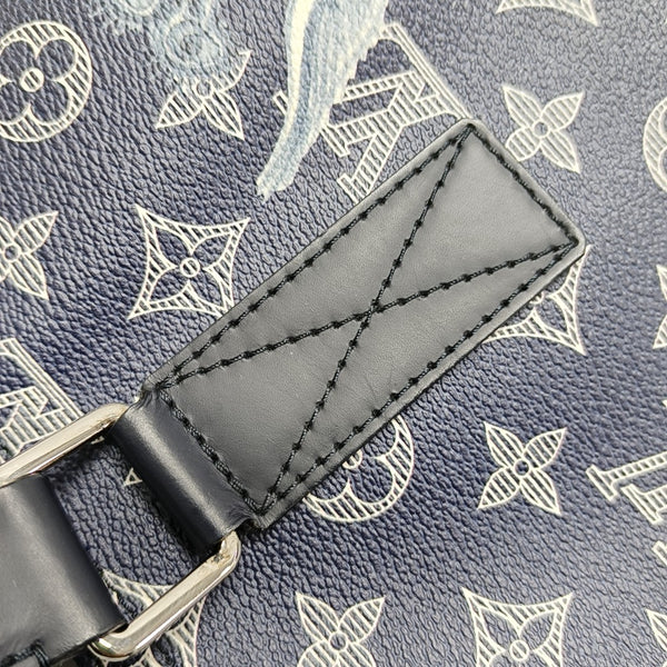 Monogram Coated Canvas Tote Bag Blue