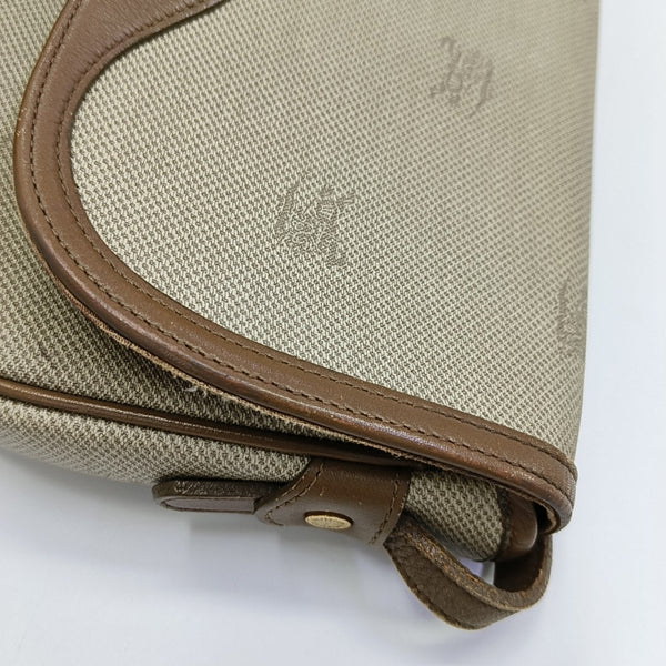 Coated Canvas Shoulder Bag Beige