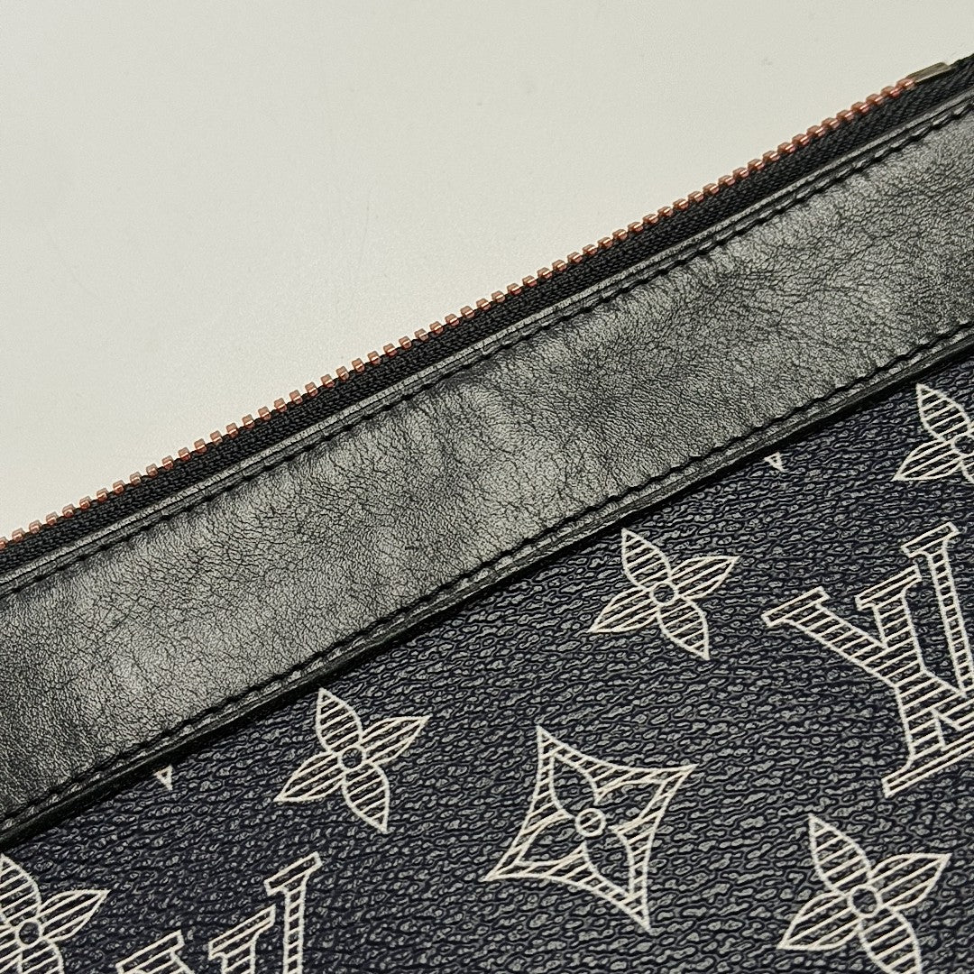 APOLLO GM Monogram Coated Canvas Blue