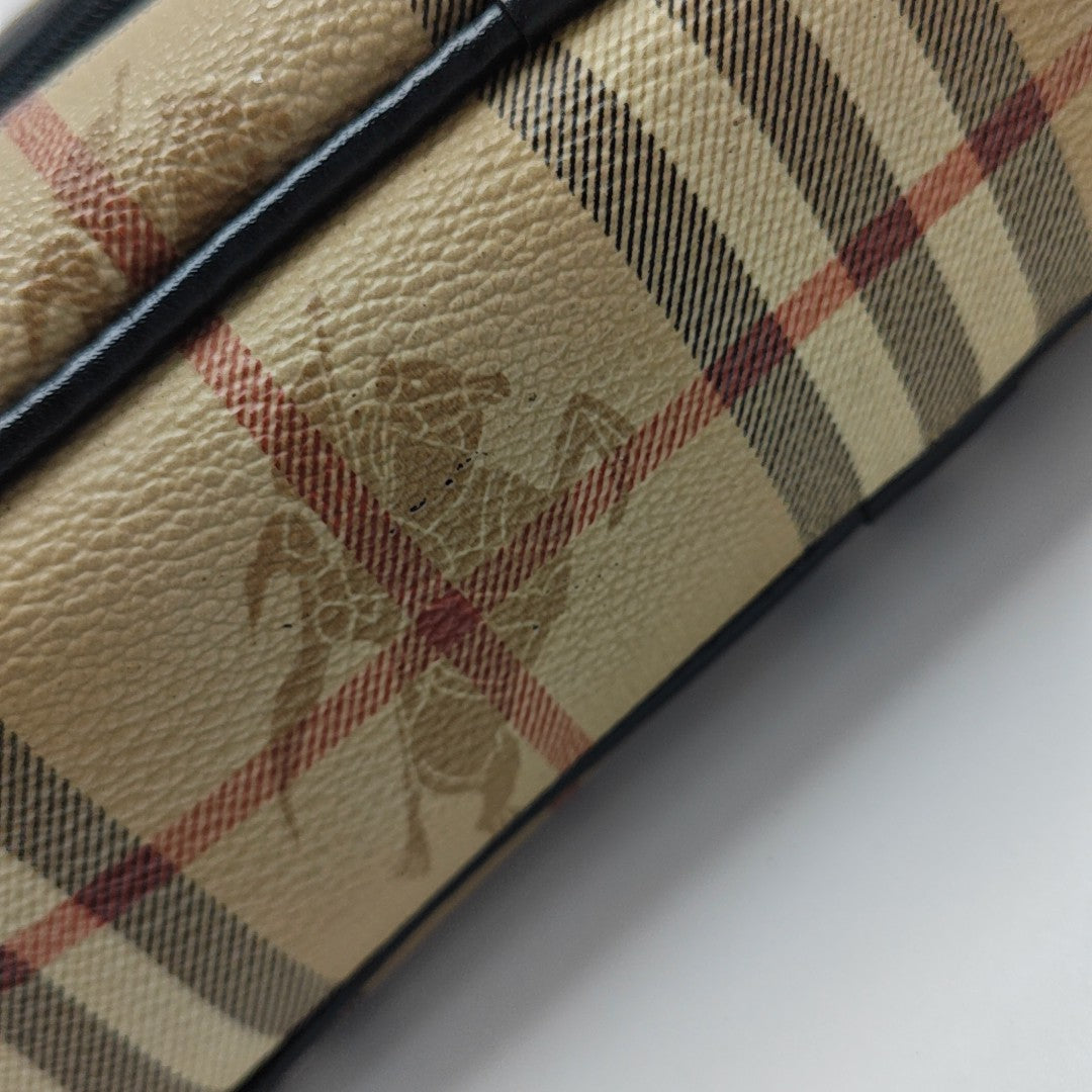 Coated Canvas Shoulder Bag Brown